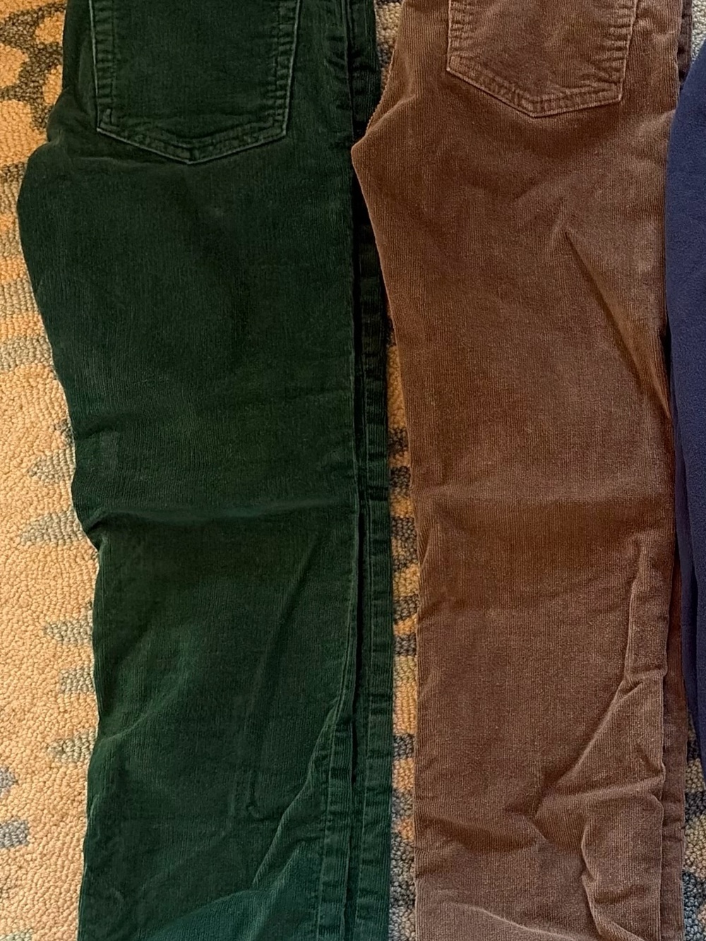 2 pairs - J Crew kids Corduroy Pants in Forest Green and Brown